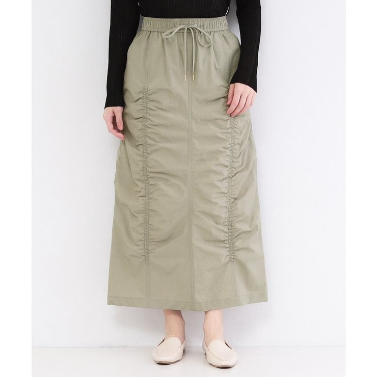 撥水シャーリングナロースカート【洗濯機OK／UVケア／花粉対応】 | OPAQUE.CLIP | 詳細画像13 