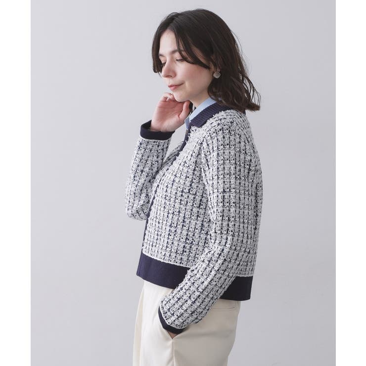 ツイードライクZIPニットカーディガン | OPAQUE.CLIP | 詳細画像14 