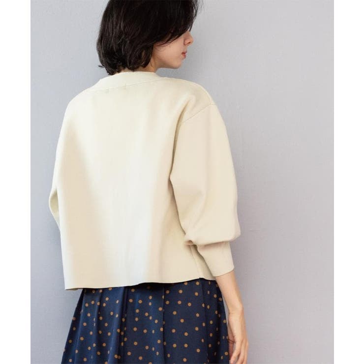 ゴールドビックボタンVネックニットカーディガン【洗濯機OK】 | OPAQUE.CLIP | 詳細画像6 