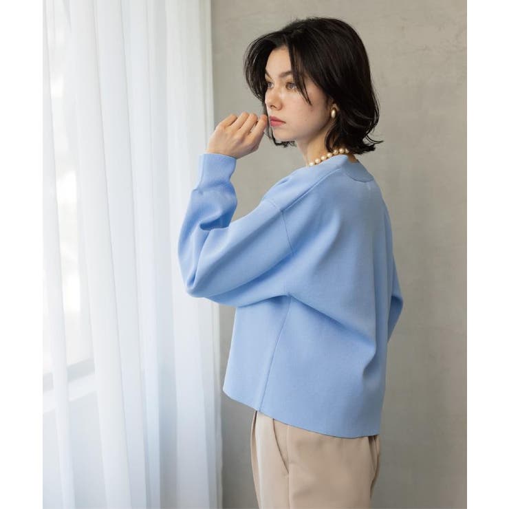 ゴールドビックボタンVネックニットカーディガン【洗濯機OK】 | OPAQUE.CLIP | 詳細画像18 