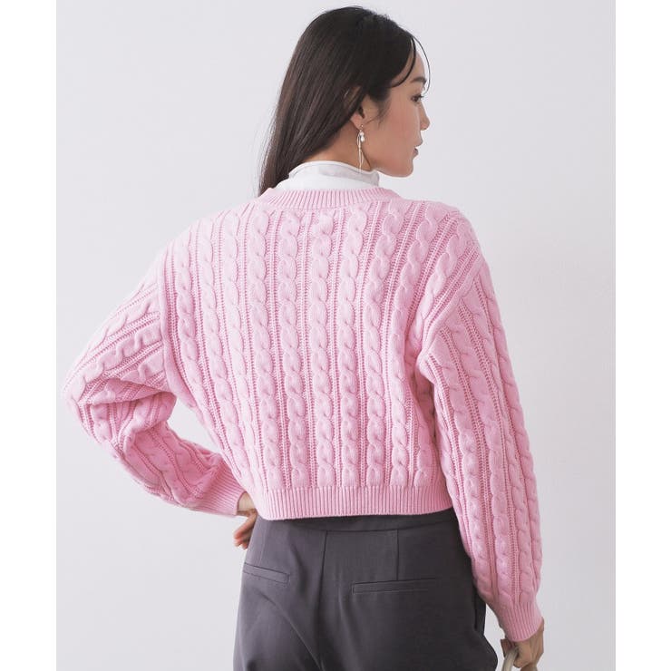 ケーブルミドルゲージニットカーディガン【洗濯機OK】 | OPAQUE.CLIP | 詳細画像5 