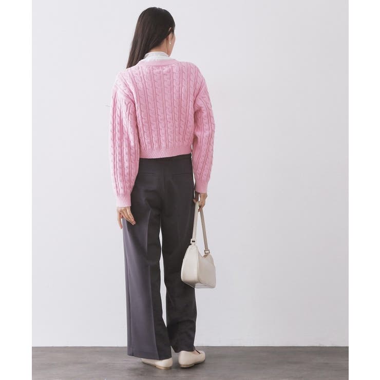 ケーブルミドルゲージニットカーディガン【洗濯機OK】 | OPAQUE.CLIP | 詳細画像7 