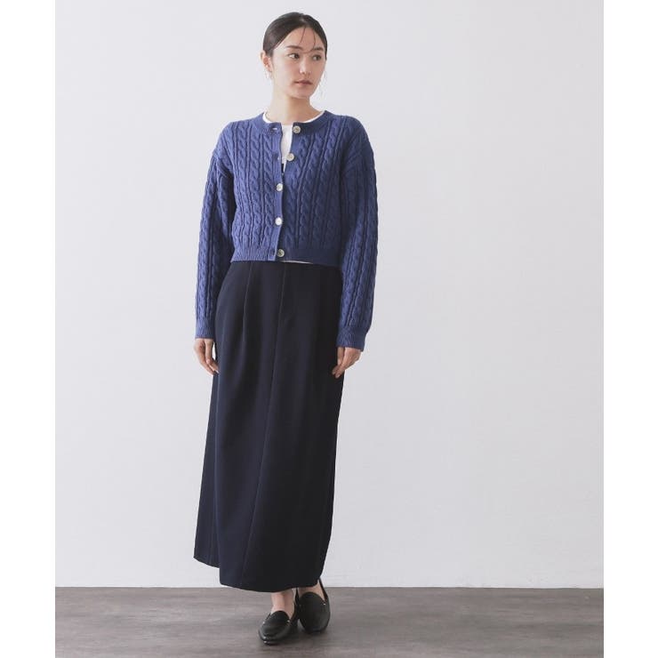 ケーブルミドルゲージニットカーディガン【洗濯機OK】 | OPAQUE.CLIP | 詳細画像10 