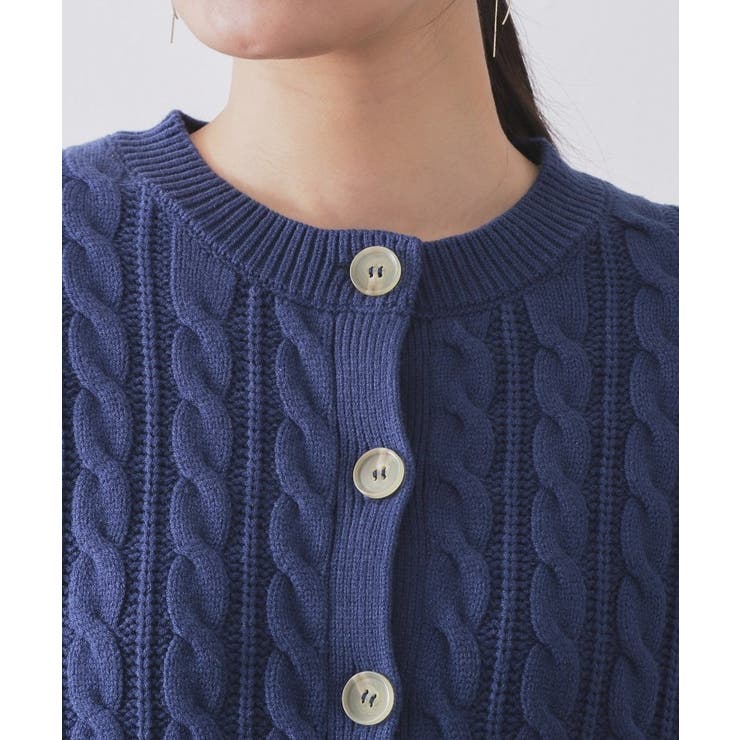 ケーブルミドルゲージニットカーディガン【洗濯機OK】 | OPAQUE.CLIP | 詳細画像16 