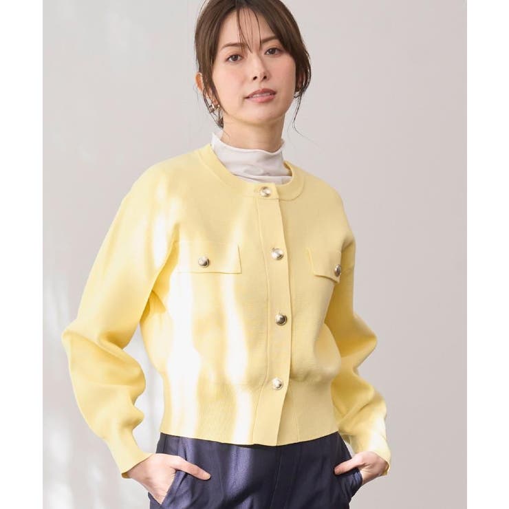 フラップポケット金ボタンニットカーディガン【洗濯機OK】 | OPAQUE.CLIP | 詳細画像1 