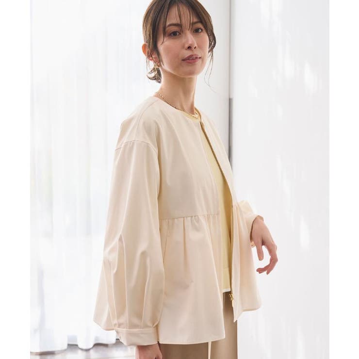 撥水ノーカラーペプラムブルゾン【洗濯機OK/抗ピル】 | OPAQUE.CLIP | 詳細画像21 