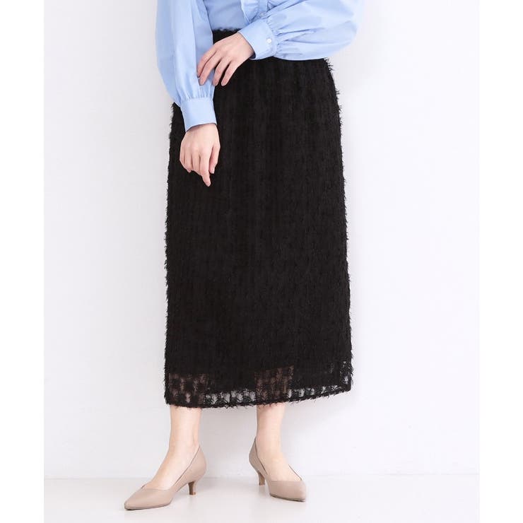 ブラック(019) | フリンジジャカードナロースカート【洗濯機OK】 | OPAQUE.CLIP