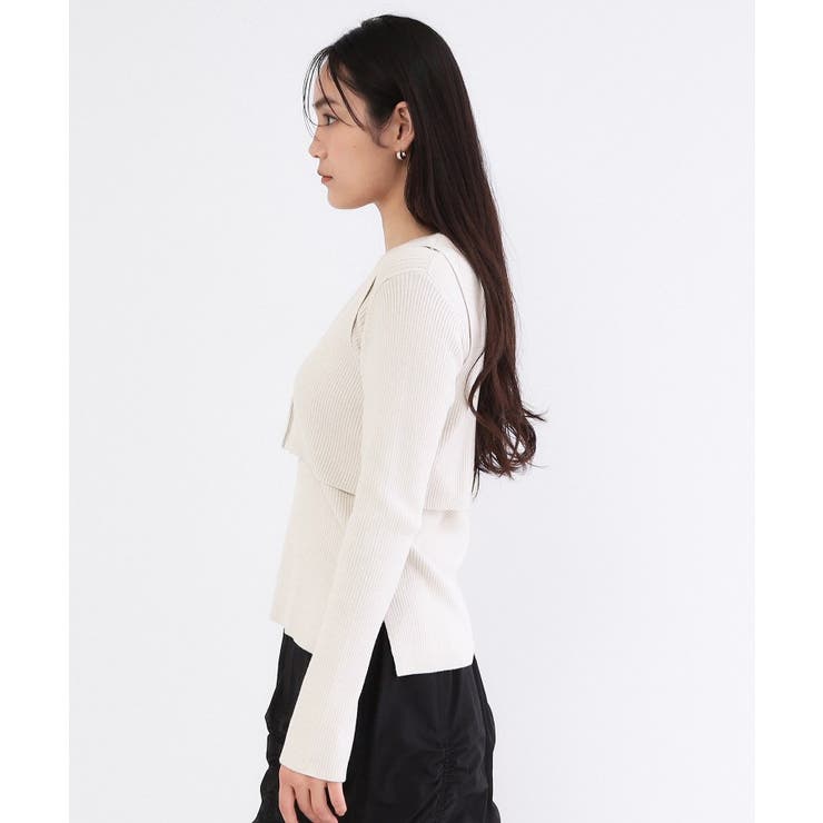 ビスチェベストsetレイヤードリブニット【洗濯機OK】 | OPAQUE.CLIP | 詳細画像23 