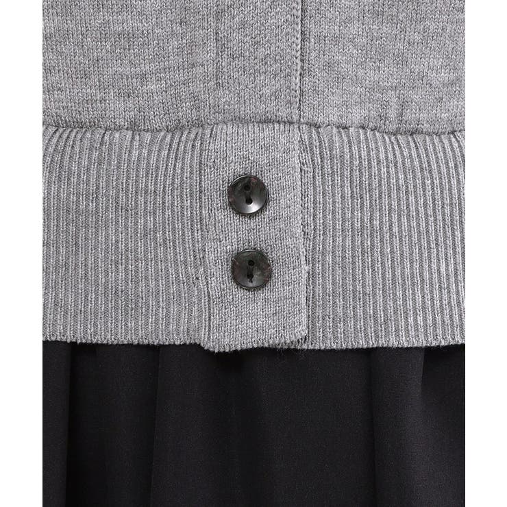 ポロ襟ニットドッキングフレアワンピース【洗濯機OK】 | OPAQUE.CLIP | 詳細画像4 