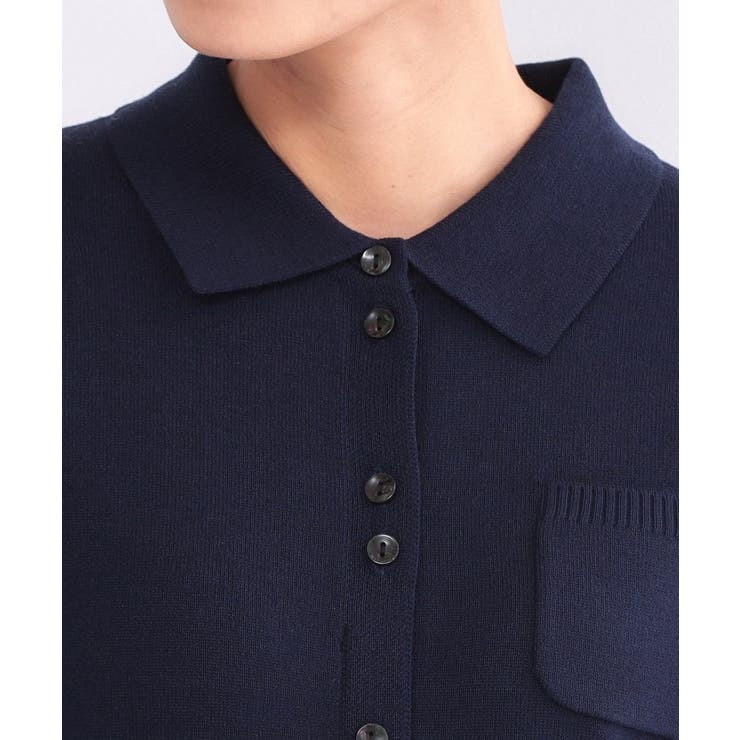 ポロ襟ニットドッキングフレアワンピース【洗濯機OK】 | OPAQUE.CLIP | 詳細画像12 