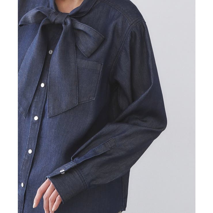 セルロース混デニムボウタイブラウス【洗濯機OK】 | OPAQUE.CLIP | 詳細画像26 