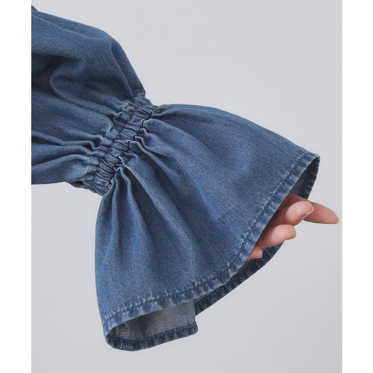 セルロース混デニムフリルブラウス【洗濯機OK】 | OPAQUE.CLIP | 詳細画像23 