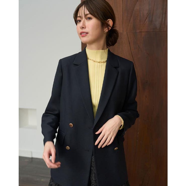 金ボタンダブルブレストテーラードジャケット セットアップ対応【洗える】《S～LL… | OPAQUE.CLIP | 詳細画像6 
