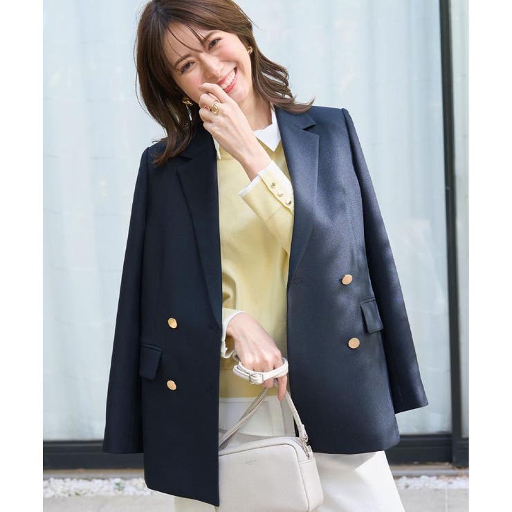 金ボタンダブルブレストテーラードジャケット セットアップ対応【洗える】《S～LL… | OPAQUE.CLIP | 詳細画像1 