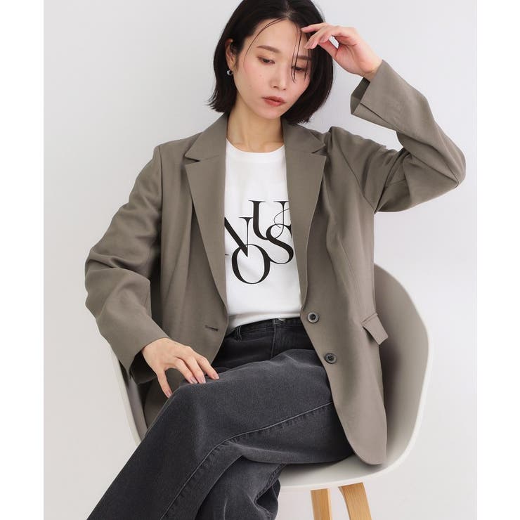 トープ(054) | シングルテーラードジャケット【洗える/裏地なし】 | OPAQUE.CLIP