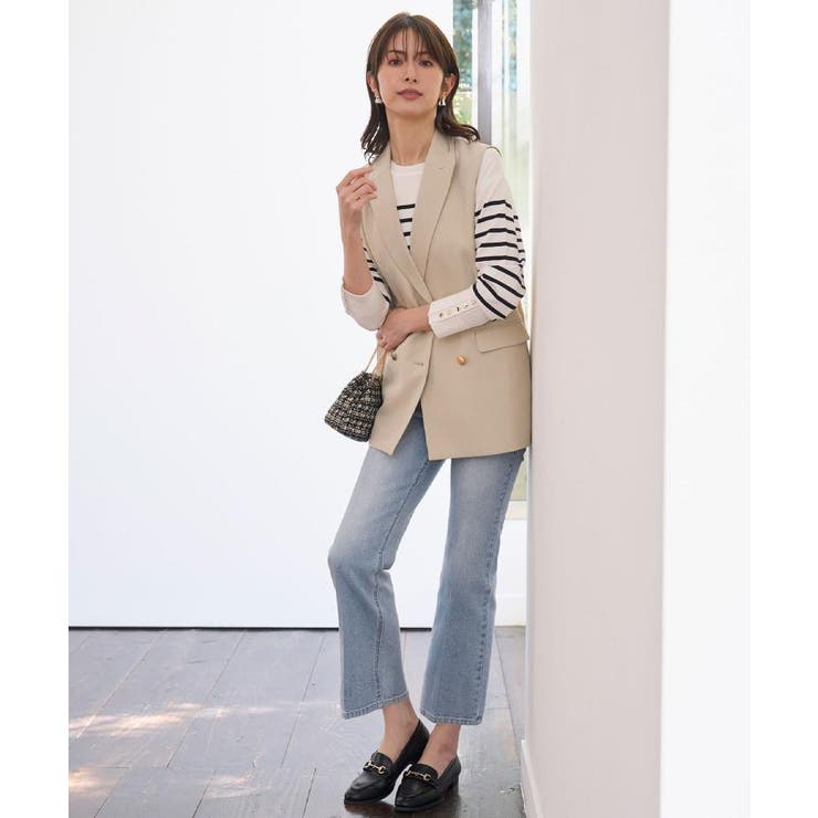 金ボタンダブルブレストテーラードジレ/セットアップ対応【洗える】《S～LL》 | OPAQUE.CLIP | 詳細画像6 