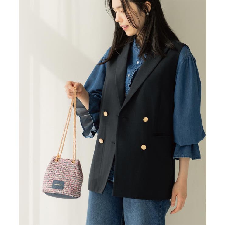 金ボタンダブルブレストテーラードジレ/セットアップ対応【洗える】《S～LL》 | OPAQUE.CLIP | 詳細画像12 