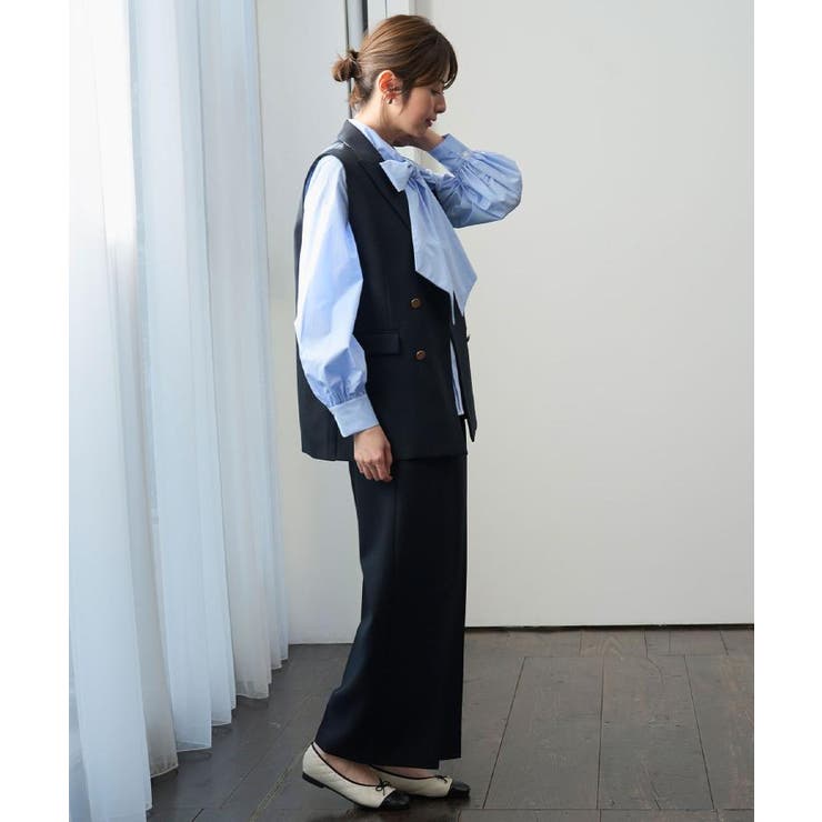 金ボタンデザインワイドパンツ/セットアップ対応【洗濯機OK】《S～LL》 | OPAQUE.CLIP | 詳細画像5 