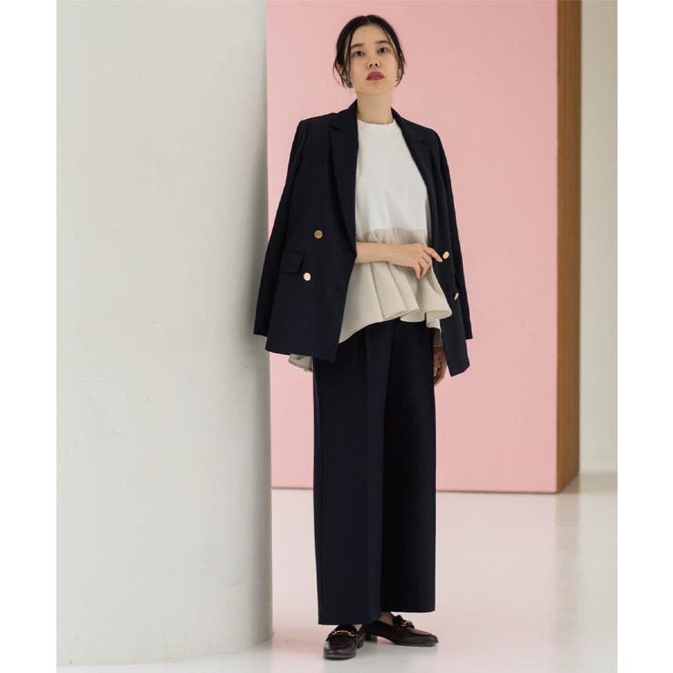 金ボタンデザインワイドパンツ/セットアップ対応【洗濯機OK】《S～LL》 | OPAQUE.CLIP | 詳細画像14 