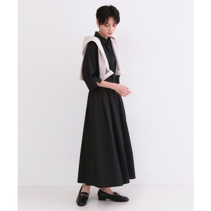 サッシュリボンベルト付きフレアシャツワンピース【洗濯機OK/防シワ加工】 | OPAQUE.CLIP | 詳細画像23 