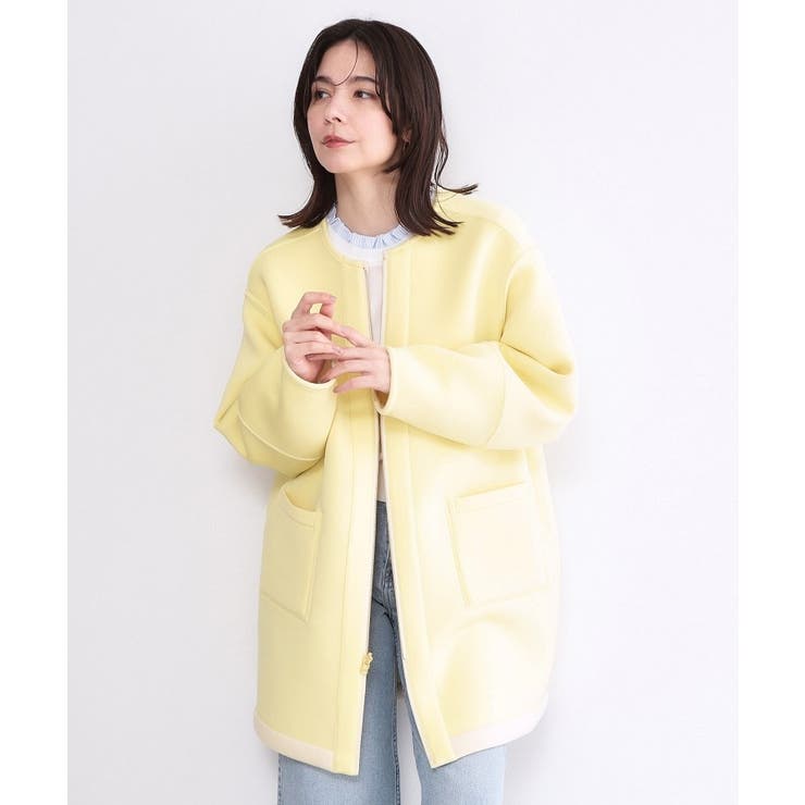 リバーシブル配色ノーカラーコート【洗濯機OK】 | OPAQUE.CLIP | 詳細画像6 