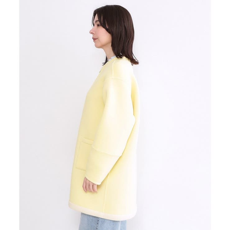 リバーシブル配色ノーカラーコート【洗濯機OK】 | OPAQUE.CLIP | 詳細画像37 