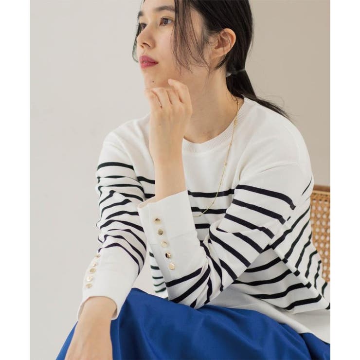 金ボタン使いリラクシーニット【洗濯機OK】 | OPAQUE.CLIP | 詳細画像4 