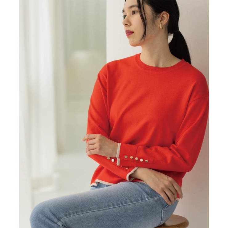 金ボタン使いリラクシーニット【洗濯機OK】 | OPAQUE.CLIP | 詳細画像17 