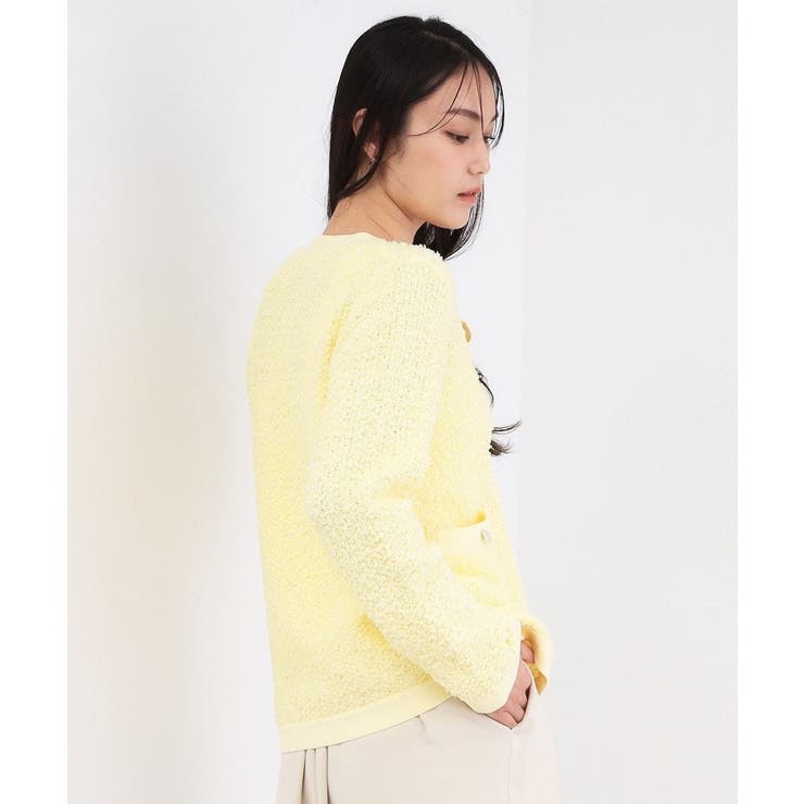 ツイードライクVネックニットカーディガン【洗濯機OK】 | OPAQUE.CLIP | 詳細画像9 