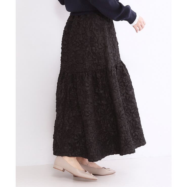ふくれジャカードティアードスカート【洗濯機OK】 | OPAQUE.CLIP | 詳細画像5 