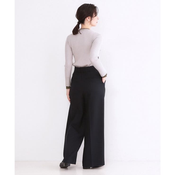 レイヤード風クルーネックリブニット【洗濯機OK】 | OPAQUE.CLIP | 詳細画像3 