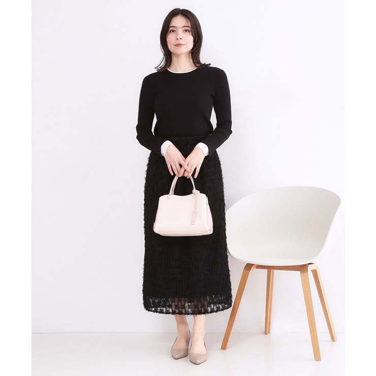 レイヤード風クルーネックリブニット【洗濯機OK】 | OPAQUE.CLIP | 詳細画像6 