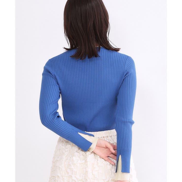 レイヤード風クルーネックリブニット【洗濯機OK】 | OPAQUE.CLIP | 詳細画像9 