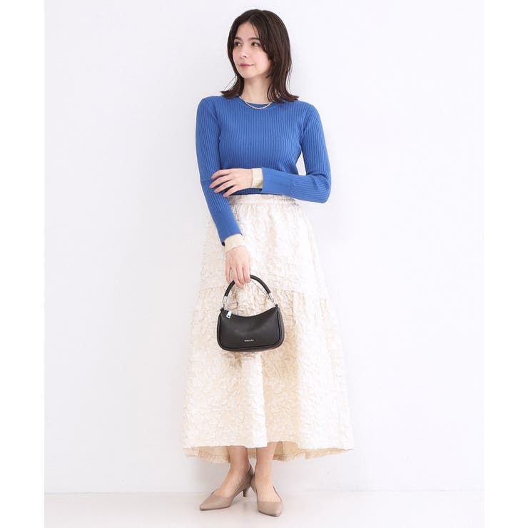 レイヤード風クルーネックリブニット【洗濯機OK】 | OPAQUE.CLIP | 詳細画像10 