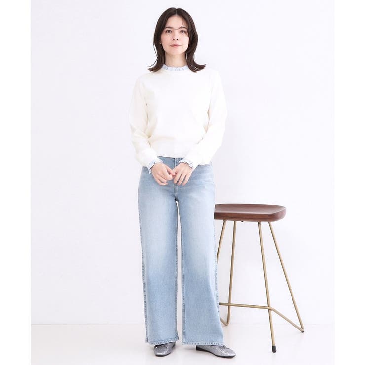 襟フリルドッキングニット【洗濯機OK】 | OPAQUE.CLIP | 詳細画像2 