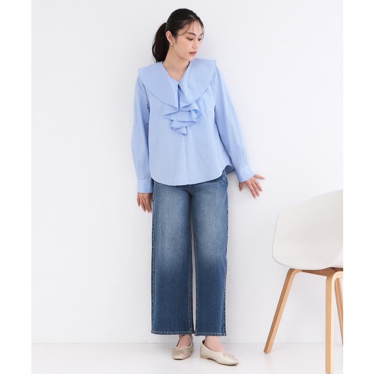 フロントフリルブラウス【洗濯機OK】 | OPAQUE.CLIP | 詳細画像6 