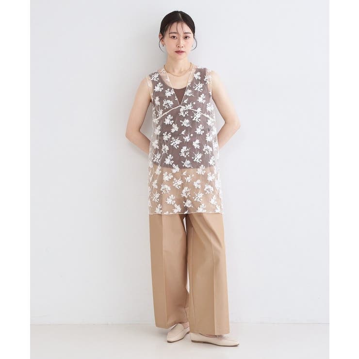 シアー刺繍チュニックブラウス【洗濯機OK】 | OPAQUE.CLIP | 詳細画像7 