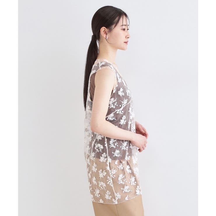シアー刺繍チュニックブラウス【洗濯機OK】 | OPAQUE.CLIP | 詳細画像10 