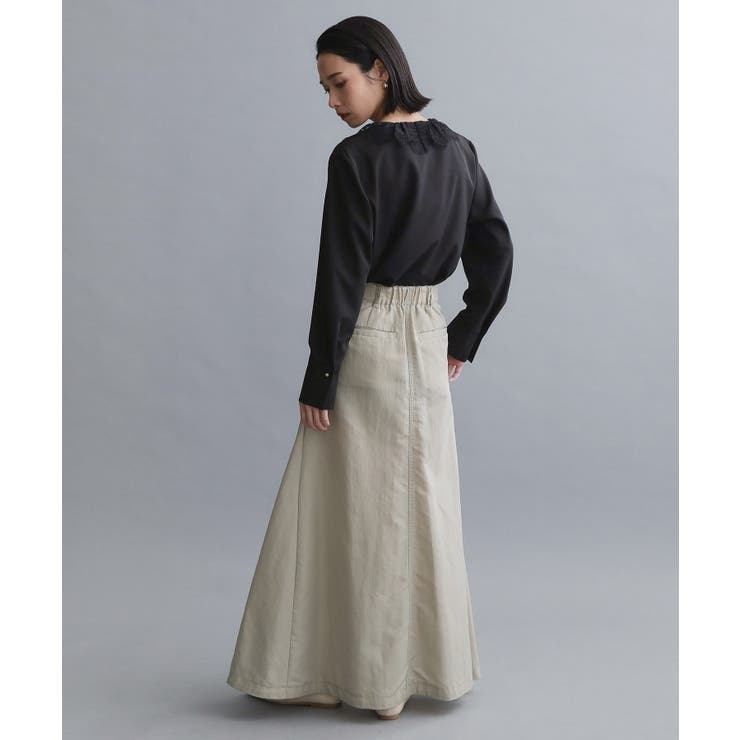 【es】ヒゲレースVネックブラウス【洗濯機OK】 | OPAQUE.CLIP | 詳細画像3 