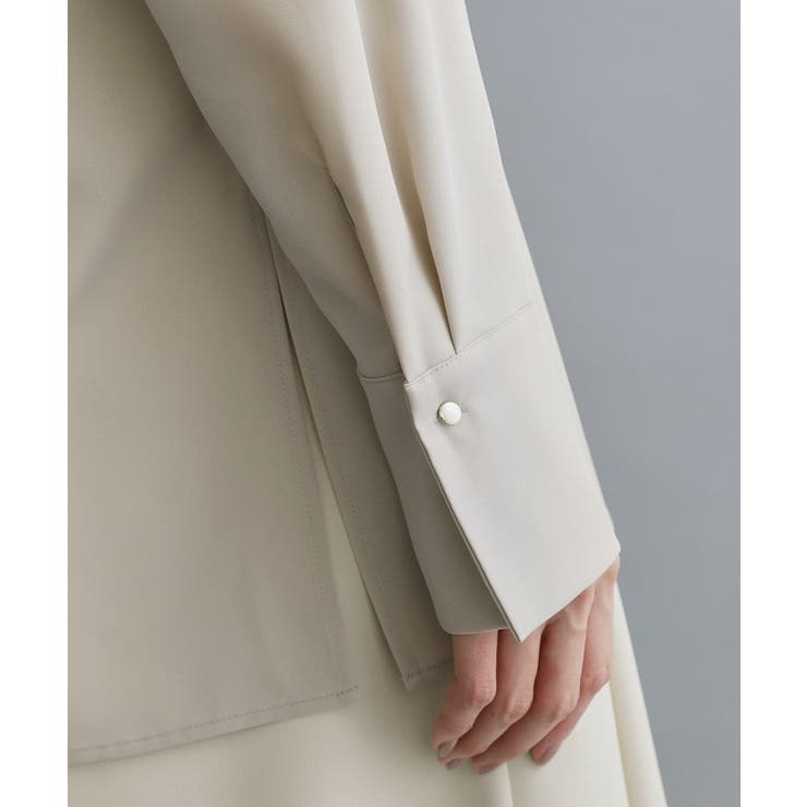 【es】ヒゲレースVネックブラウス【洗濯機OK】 | OPAQUE.CLIP | 詳細画像14 