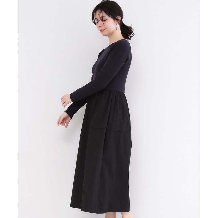 リブニットドッキングワンピース【洗濯機OK】 | OPAQUE.CLIP | 詳細画像5 