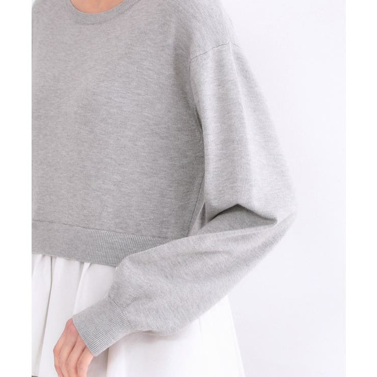 ペプラムドッキングニットワンピース【洗濯機OK】 | OPAQUE.CLIP | 詳細画像13 