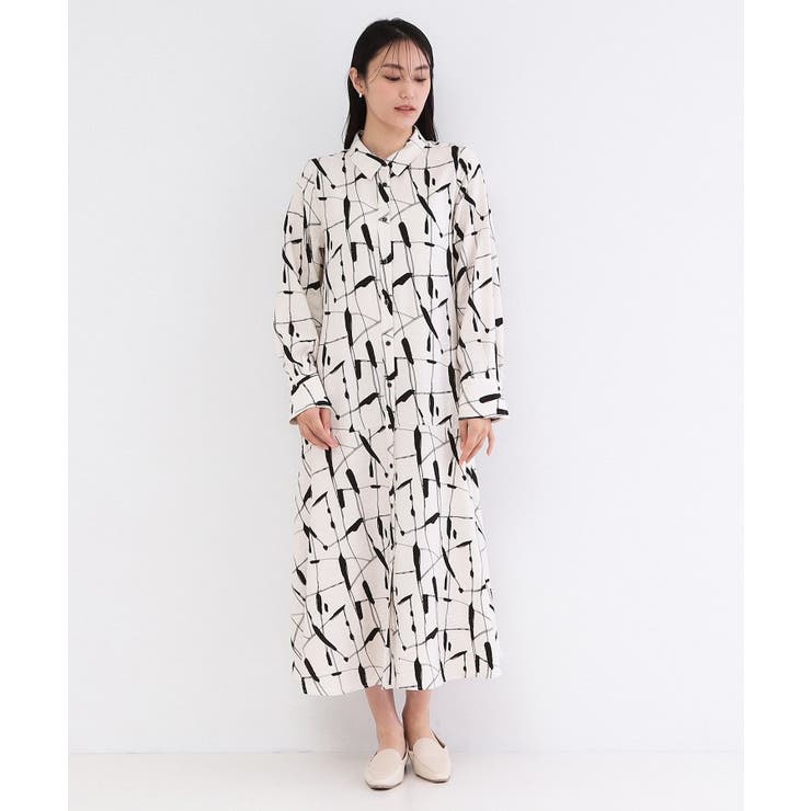 ジオメトリックプリントシャツワンピース | OPAQUE.CLIP | 詳細画像9 