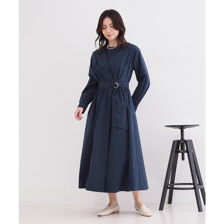 カシュクール風デザインワンピース【洗濯機OK】 | OPAQUE.CLIP | 詳細画像2 