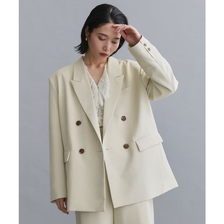 ベージュ(052) | 【es】ダブルブレストテーラードジャケット/セットアップ対応可【洗える】 | OPAQUE.CLIP