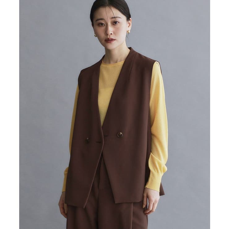 【es】ダブルブレストノーカラージレ/セットアップ対応可【洗える】 | OPAQUE.CLIP | 詳細画像1 