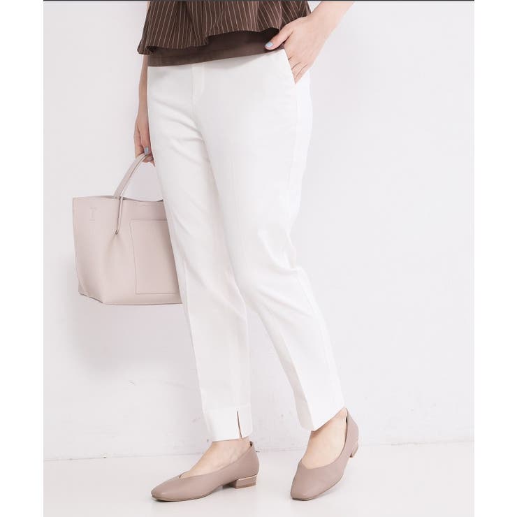 ホワイト(001) | ハイストレッチスティックパンツ【洗濯機OK/透け防止/接触冷感】 | OPAQUE.CLIP