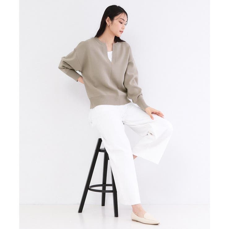 キーネックデザインニット【洗濯機OK】 | OPAQUE.CLIP | 詳細画像6 