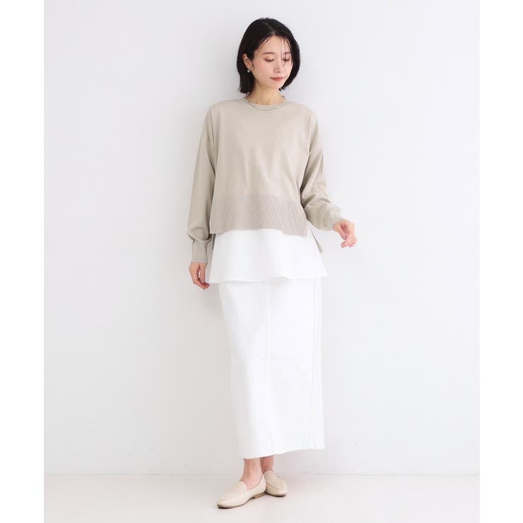 《ツインセット》ワイドニット×裾フレアタンクトップ【洗濯機OK】 | OPAQUE.CLIP | 詳細画像6 