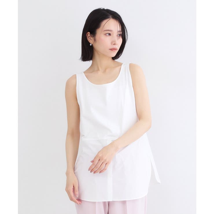 ホワイト(001) | レイヤードドッキングタンクトップ【洗濯機OK】 | OPAQUE.CLIP